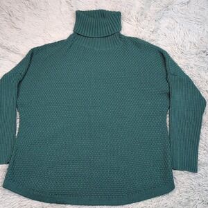 Doruse Sweater Womens XL Green Turtleneck Cable Knit Cozy‎ Comfort Casual